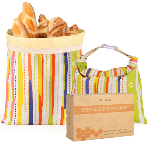 Bolsas Wozskaf con cera de abeja, cierre que respira para conservar pan.