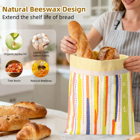 Bolsas Wozskaf con tejido algodón-lino, permiten respirar el pan para mejor frescura.
