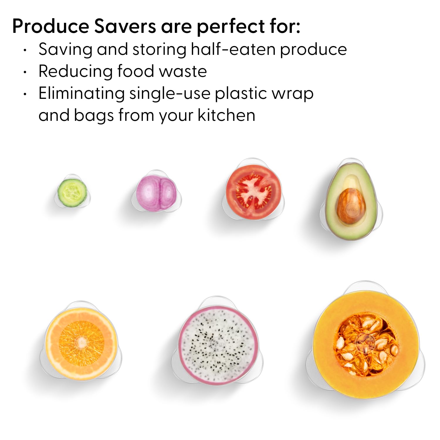 Tapa de silicona W&P para fruta, sello hermético para almacenamiento