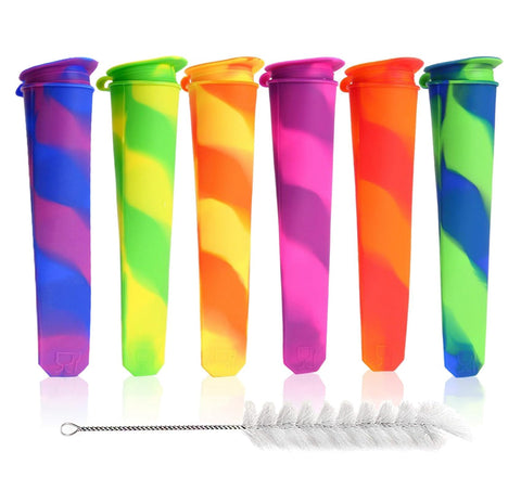 Wpunwen moldes de silicona para paletas con 6 colores brillantes y diseño sin goteo