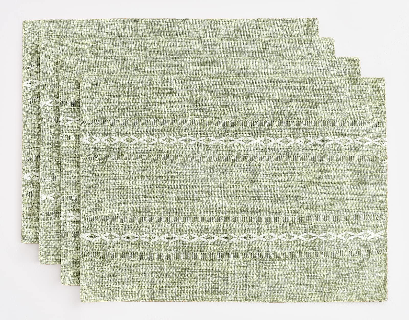 Wracra mantel algodón-lino 12x18 verde salvia, protección suave para la mesa diaria.