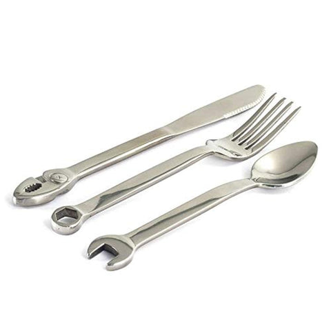 Wrenchware: juego de cubiertos en forma de herramienta con estuche, ideal para regalos únicos
