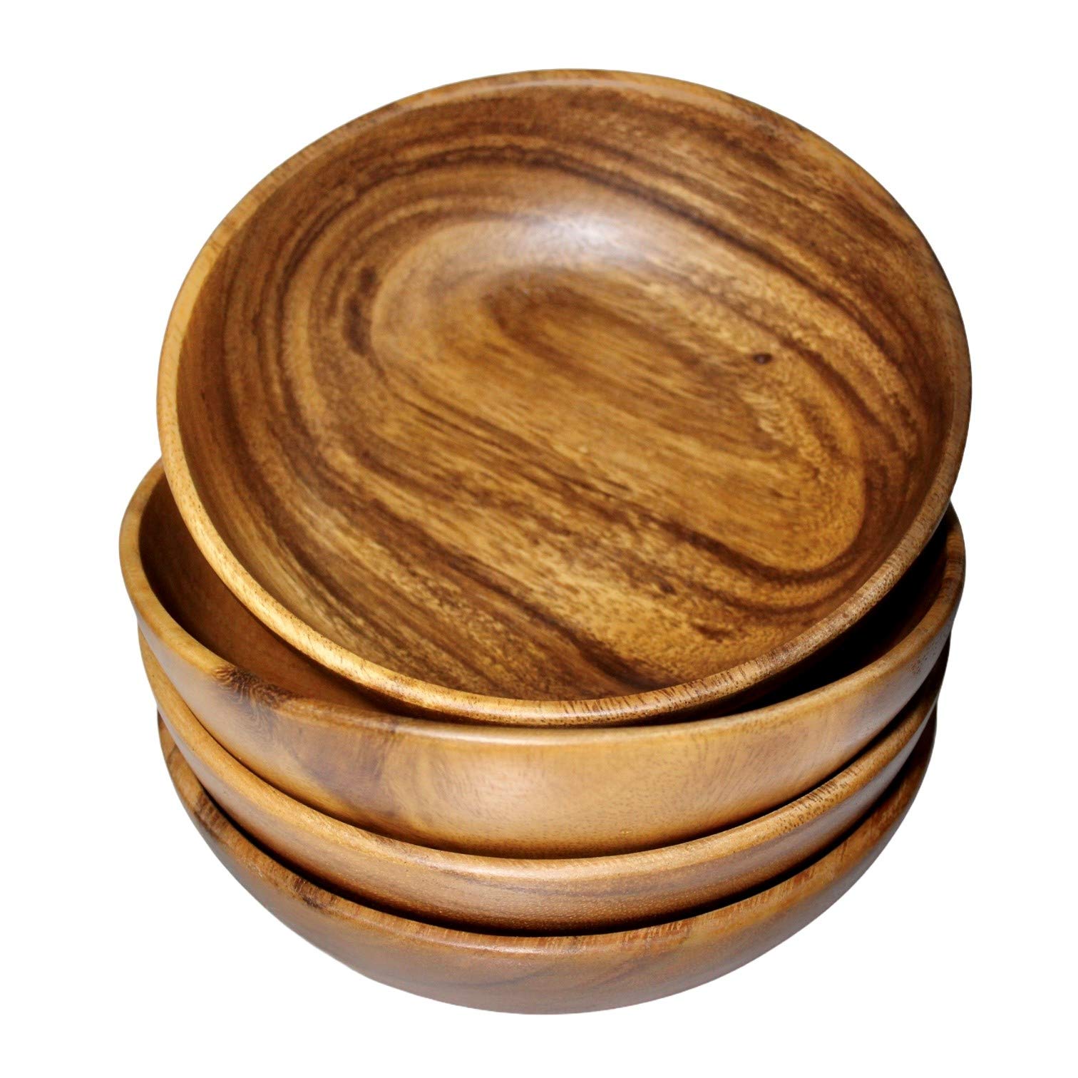 WRIGHTMART tazón de ensalada de acacia, 7 pulgadas, uso diario.