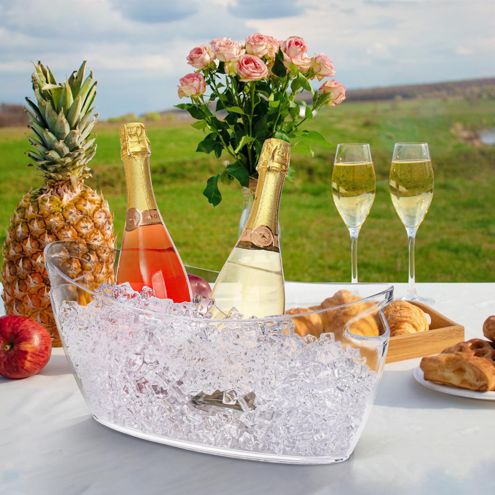 Barra de mimosas WRINGKIT, capacidad para múltiples botellas y hielo.