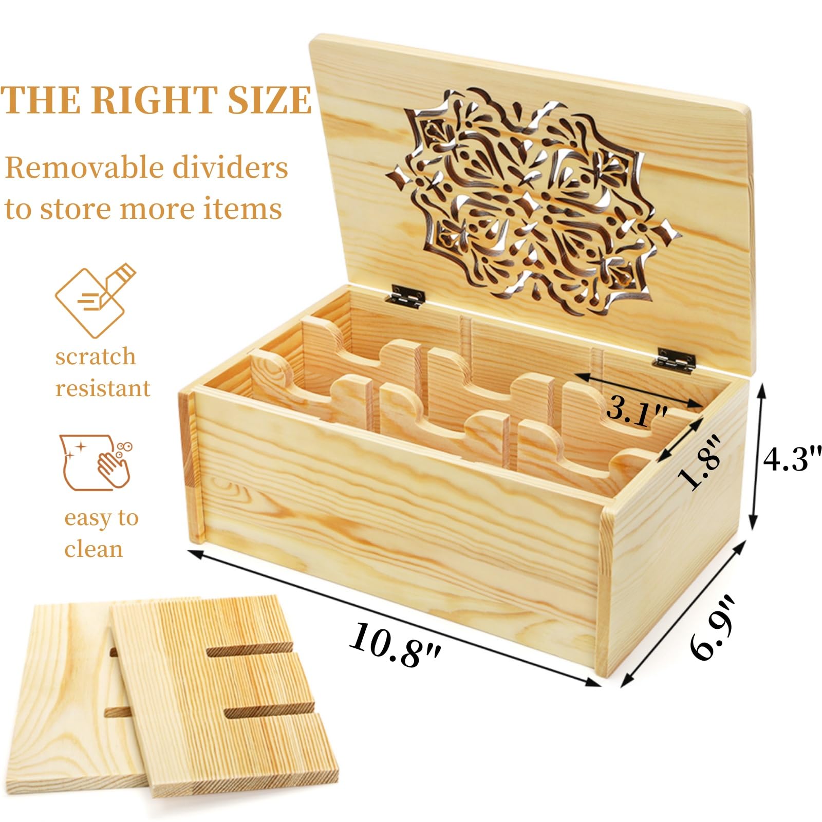 WRINGKIT Caja de té de madera con 9 compartimentos, ideal para clasificar sabores.