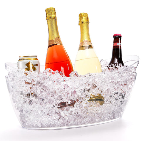 Cubo de hielo WRINGKIT acrílico transparente con asa, ideal para fiestas.