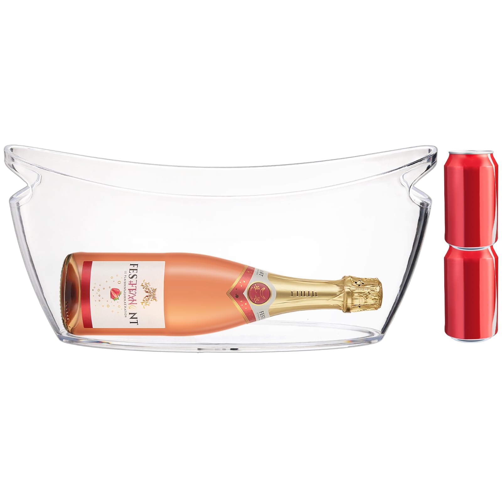 WRINGKIT cubo para vino y cava, acrílico transparente, mantiene bebidas a temperatura adecuada.