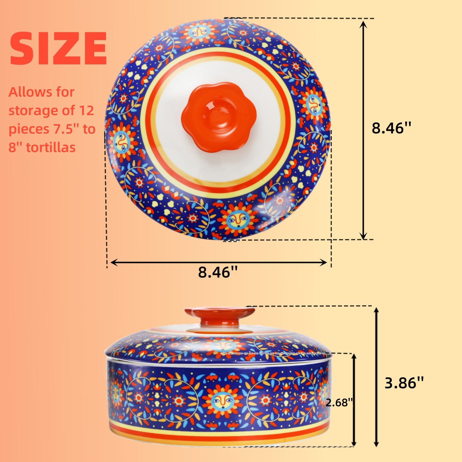 WRINGKIT diseño artístico en el calentador de tortillas, aporta color a la mesa.