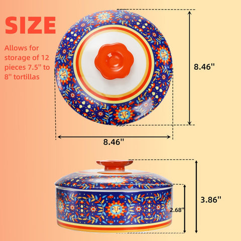 WRINGKIT diseño artístico en el calentador de tortillas, aporta color a la mesa.