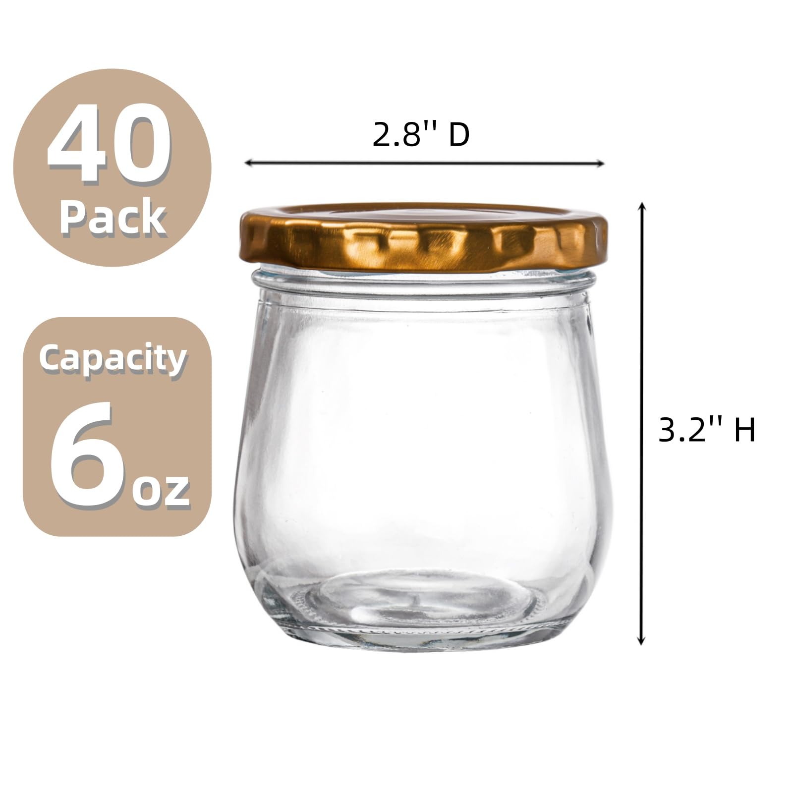 WRINGKIT frascos de vidrio transparentes 6oz, visibilidad total del contenido para reabastecer