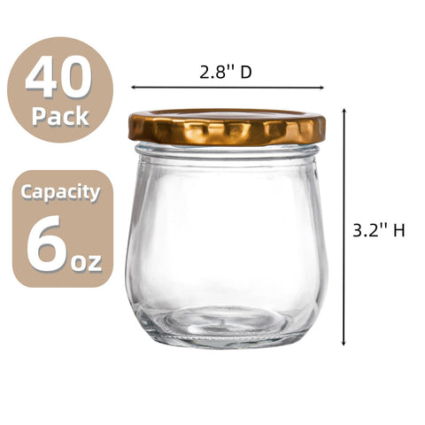WRINGKIT frascos de vidrio transparentes 6oz, visibilidad total del contenido para reabastecer
