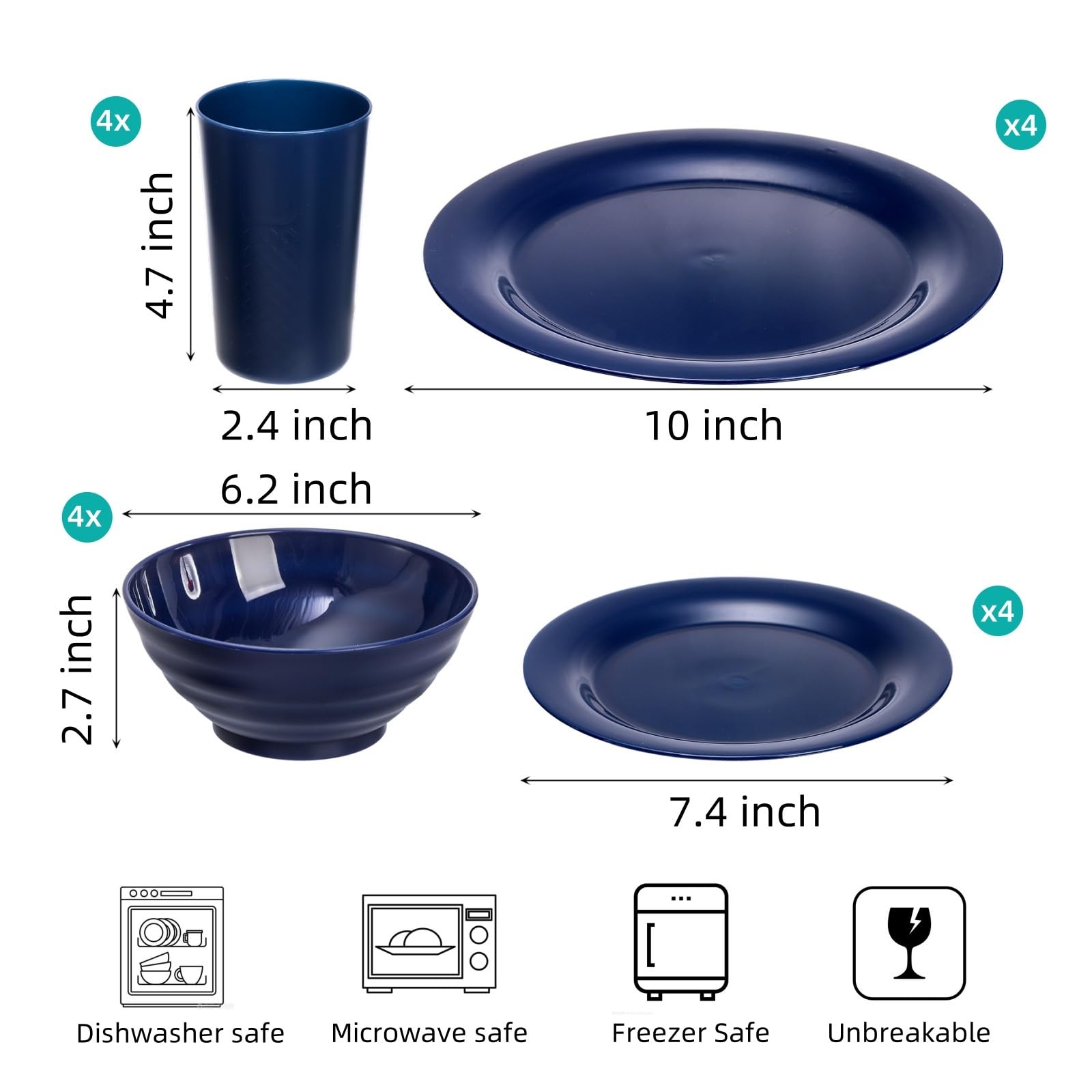 WRINGKIT platos-ensalada 7-4 pulgadas, aptos para porciones moderadas.