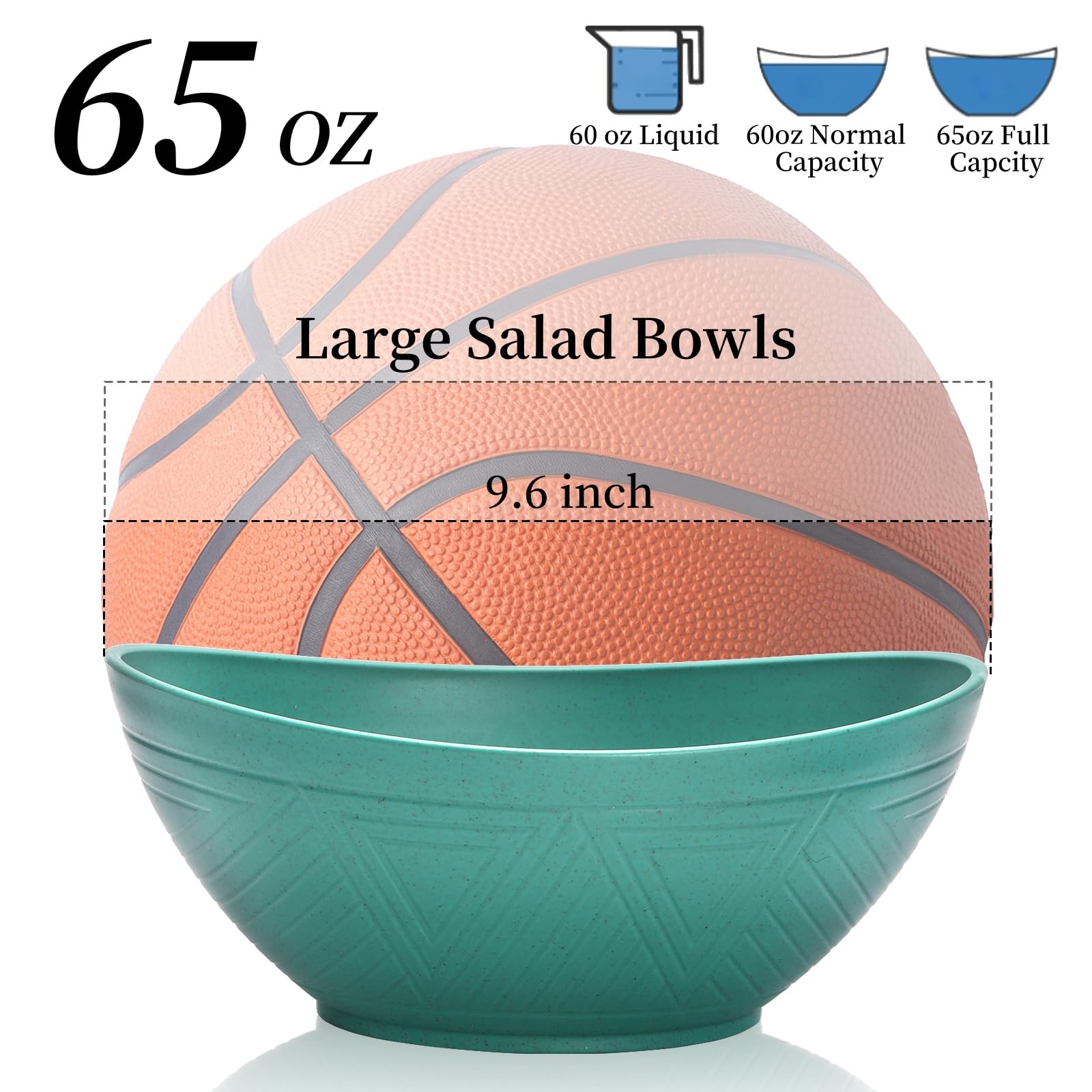 WRINGKIT tazones grandes 65oz para porciones amplias de ensalada o sopa