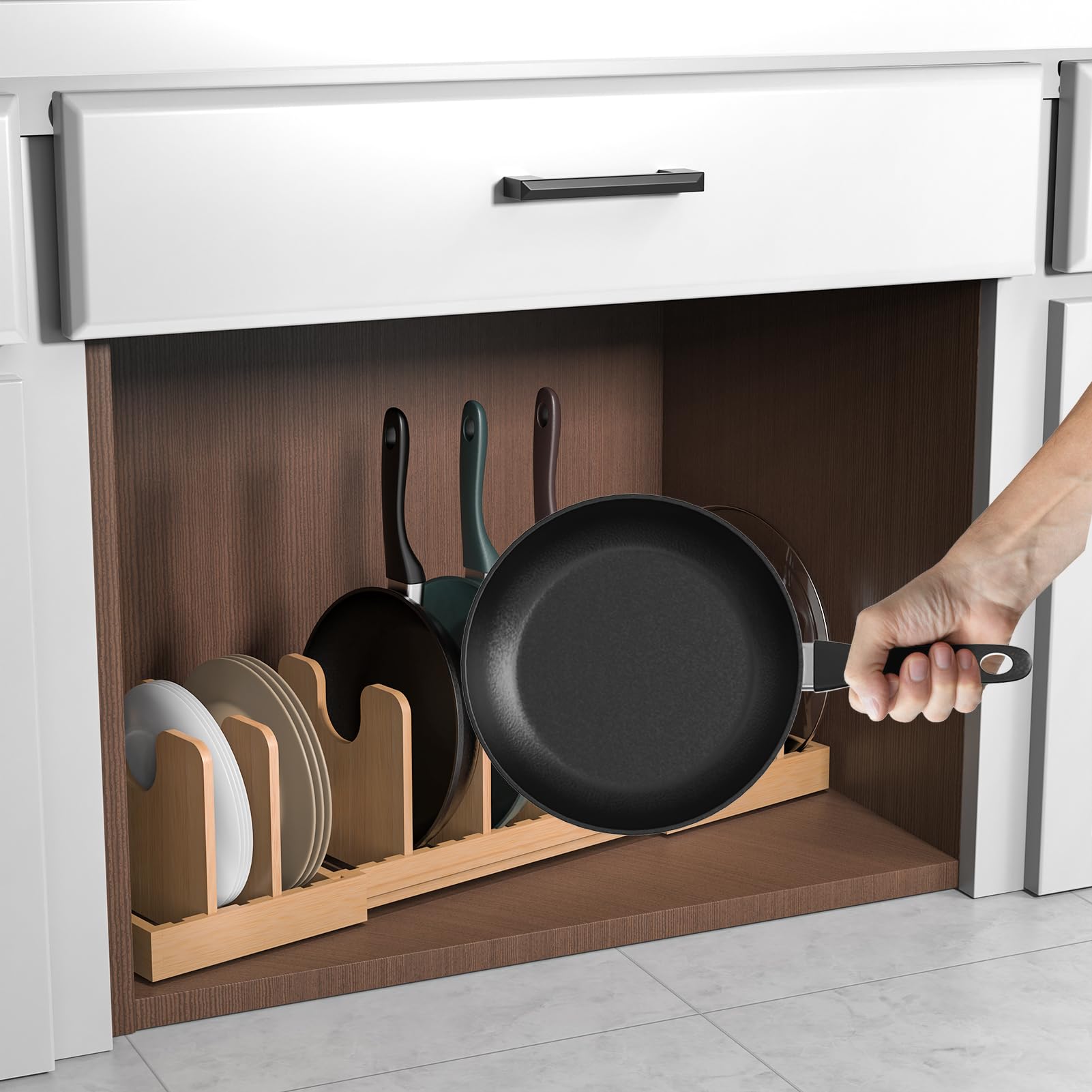 WRONWA organizador de bambú para cocina, duradero