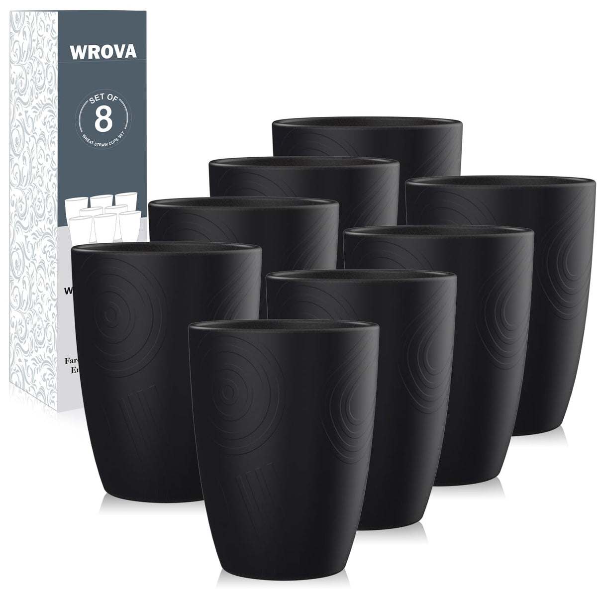 Copas Wrova de fibra de trigo 12 onzas, apilables y duraderas para la mesa.