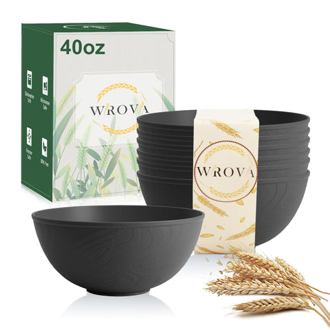 Cuenco Wrova de cereal 40 onzas con anti-escaldado para desayunos.