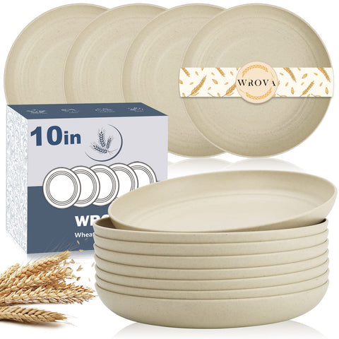 Plato Wrova de trigo beige, duradero para uso diario.