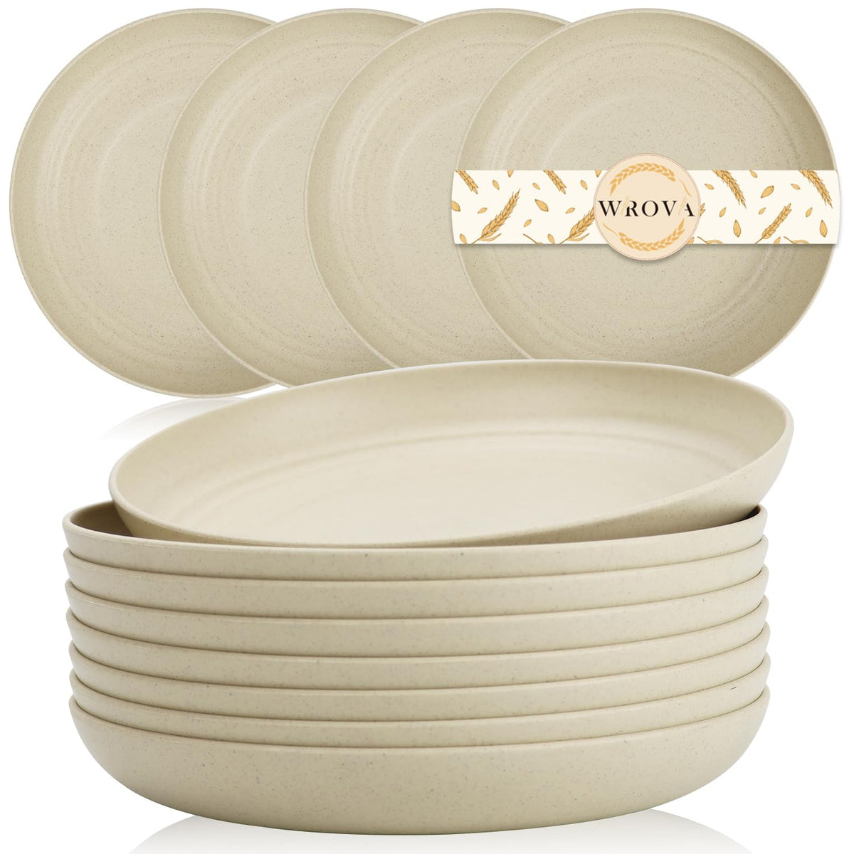 Plato Wrova 8" de trigo, duradero para uso diario.