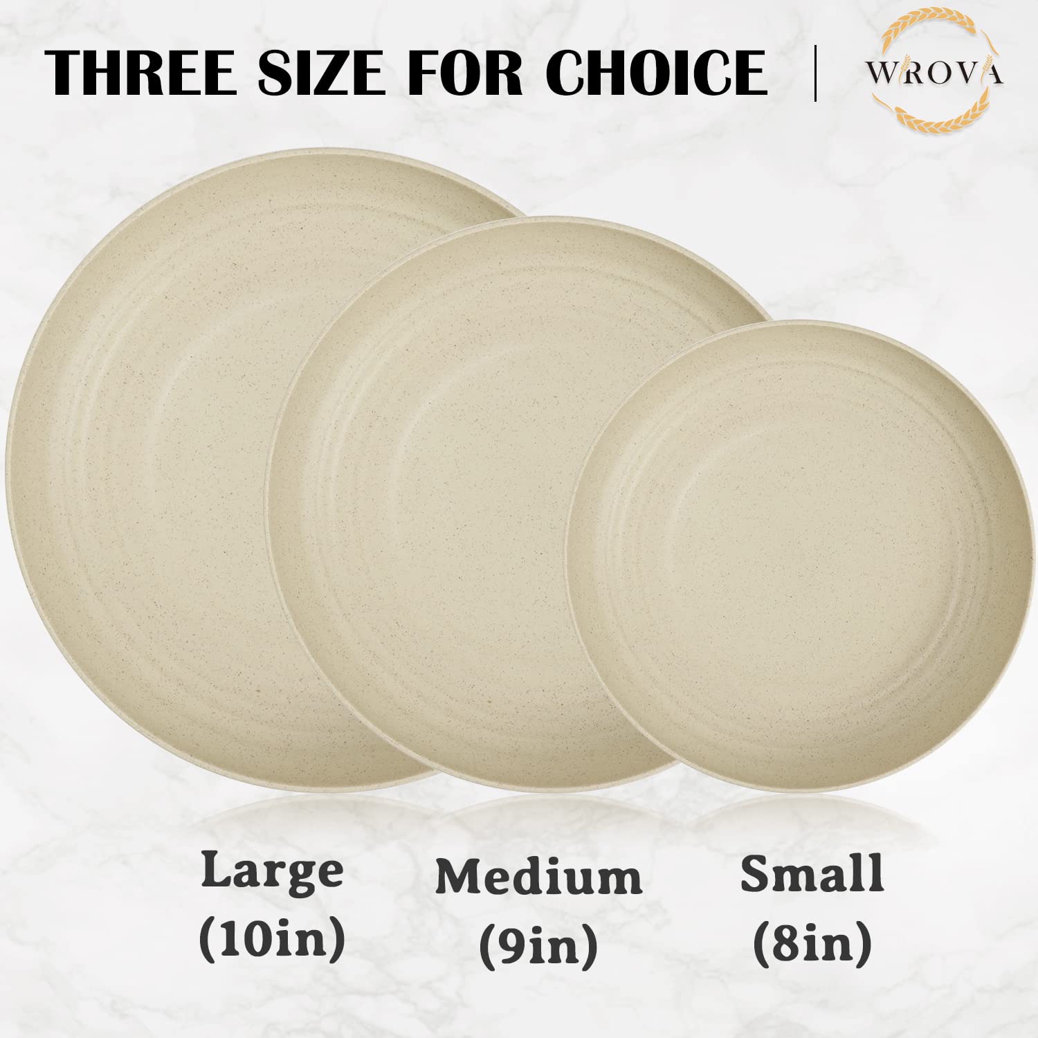 Plato Wrova 8" de trigo, sin BPA, opción segura.