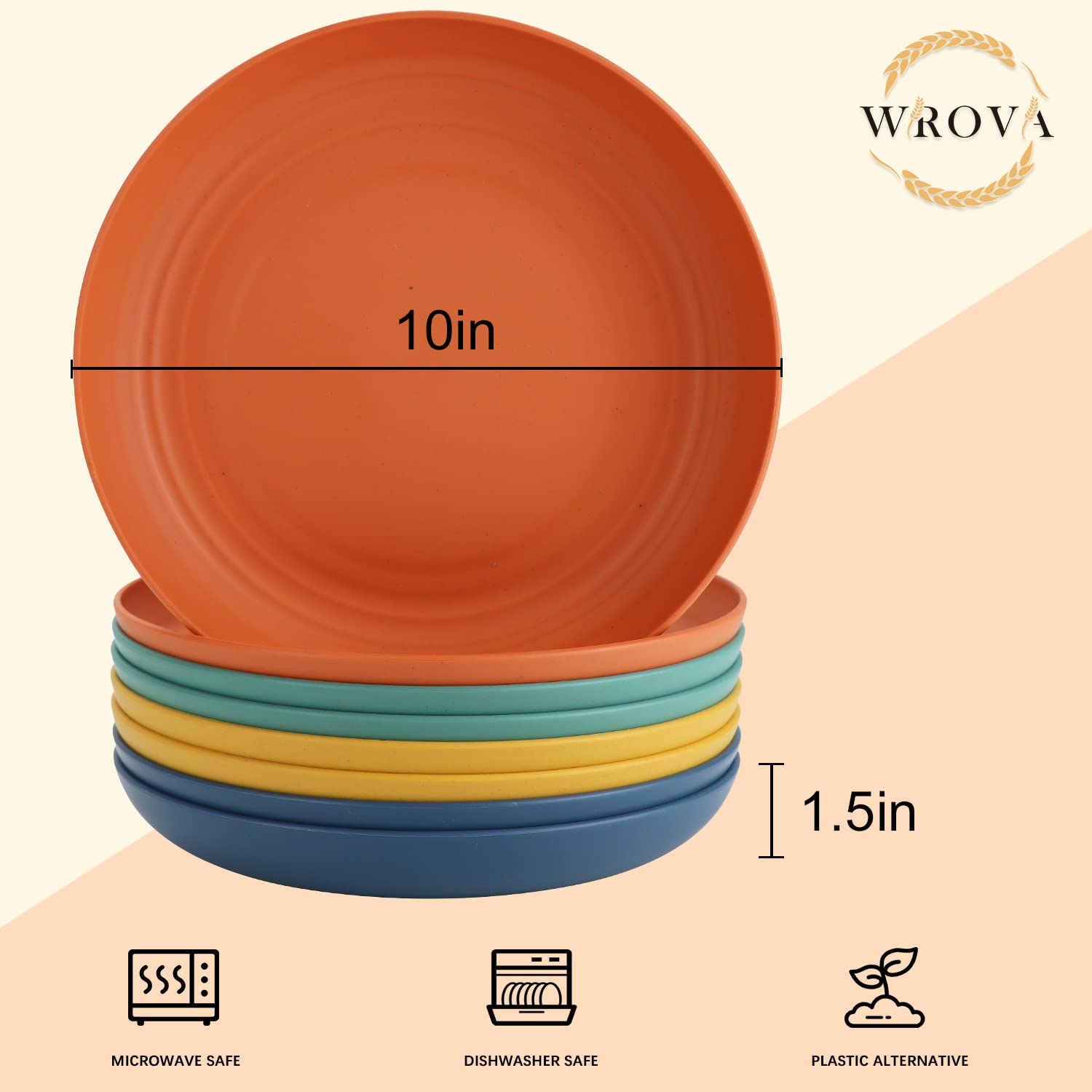 Colores vibrantes de la serie Wrova, ideales para comidas al aire libre.