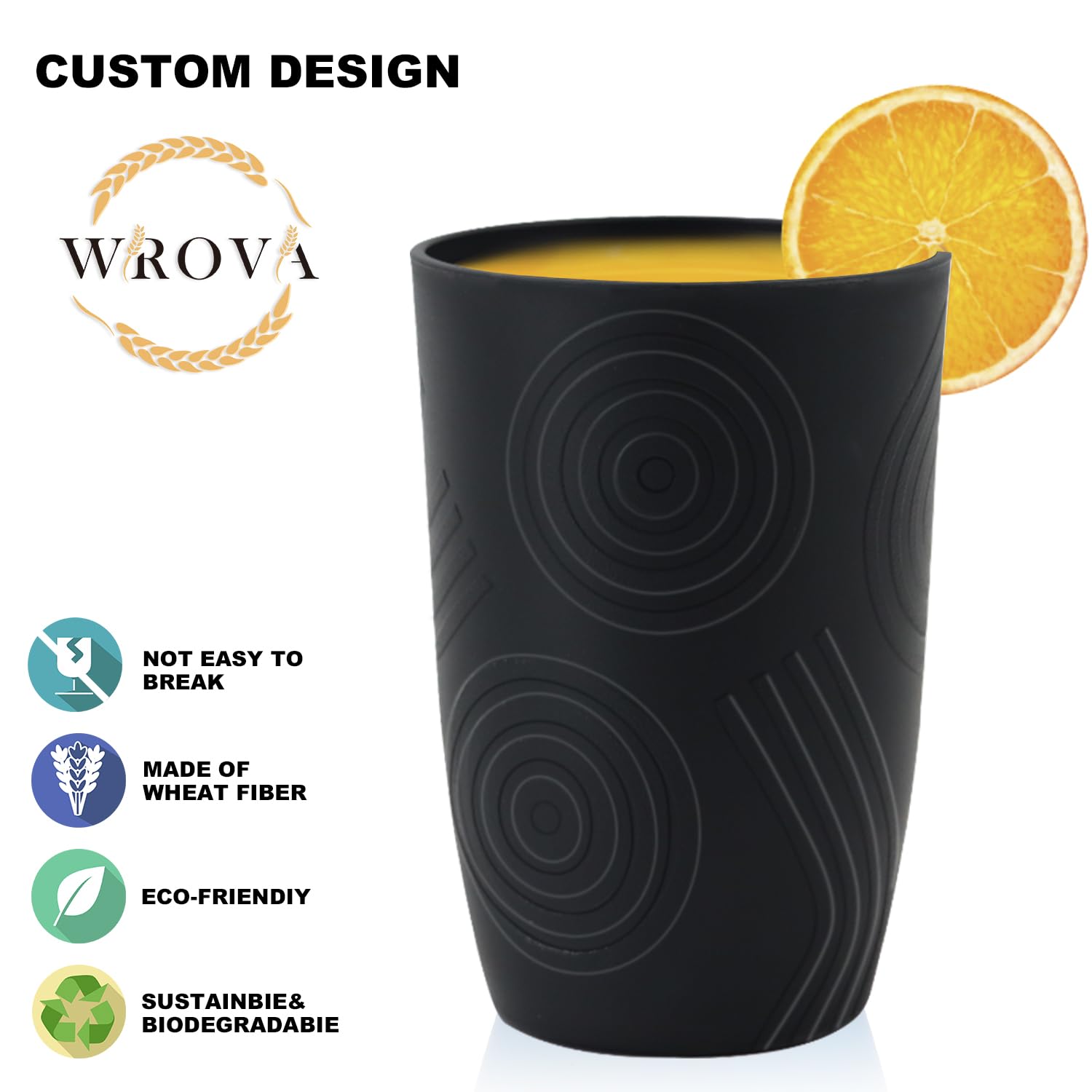 Tazas Wrova de trigo aptas para lavavajillas, ahorro de tiempo.