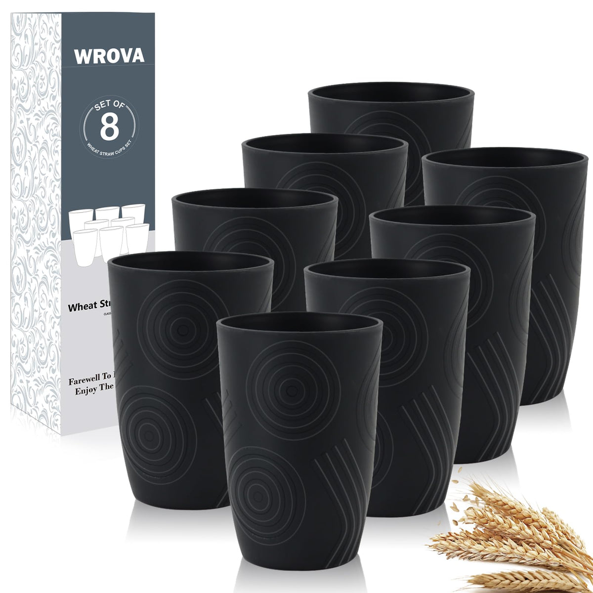 Taza Wrova de trigo con patrón grabado para un agarre seguro y elegante.