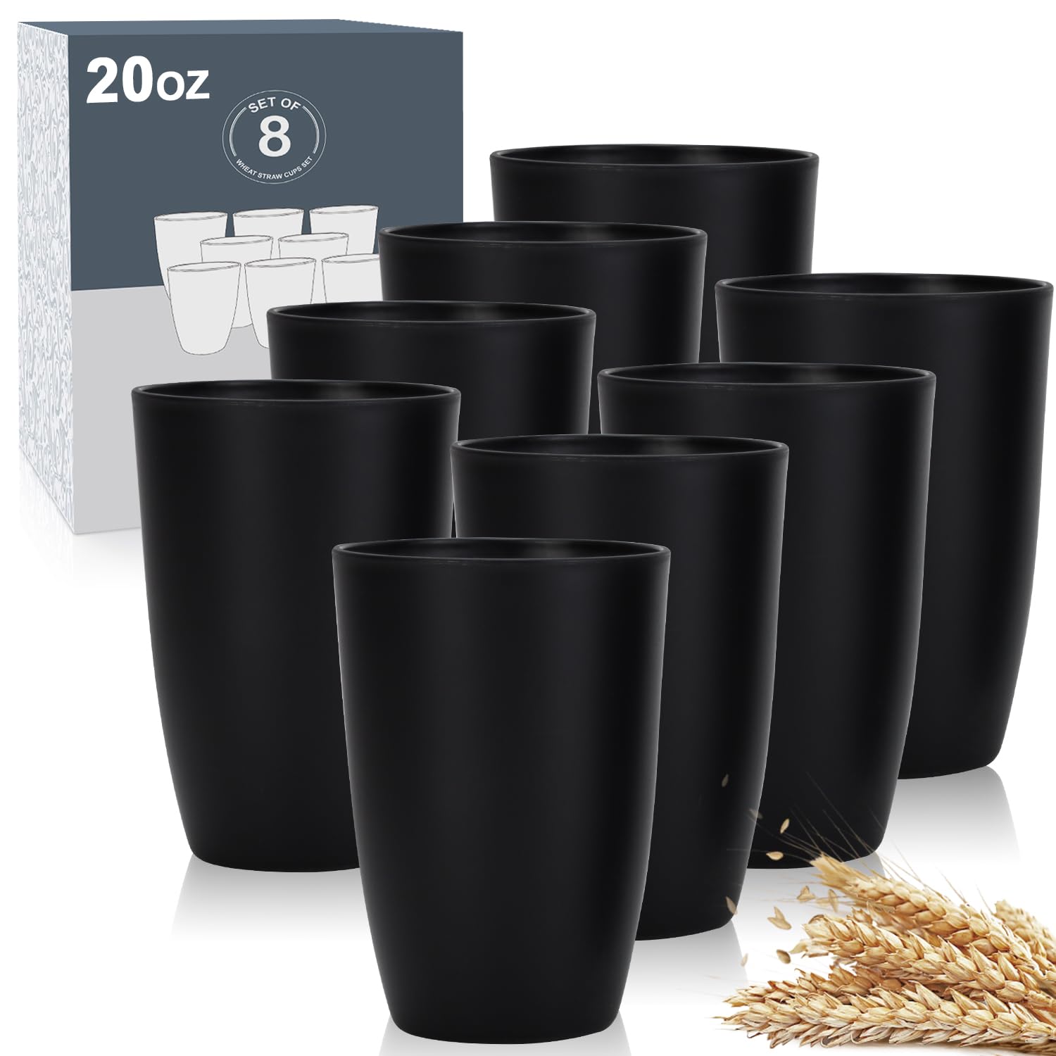 Vaso Wrova de trigo de 20 onzas para uso diario sin plástico.
