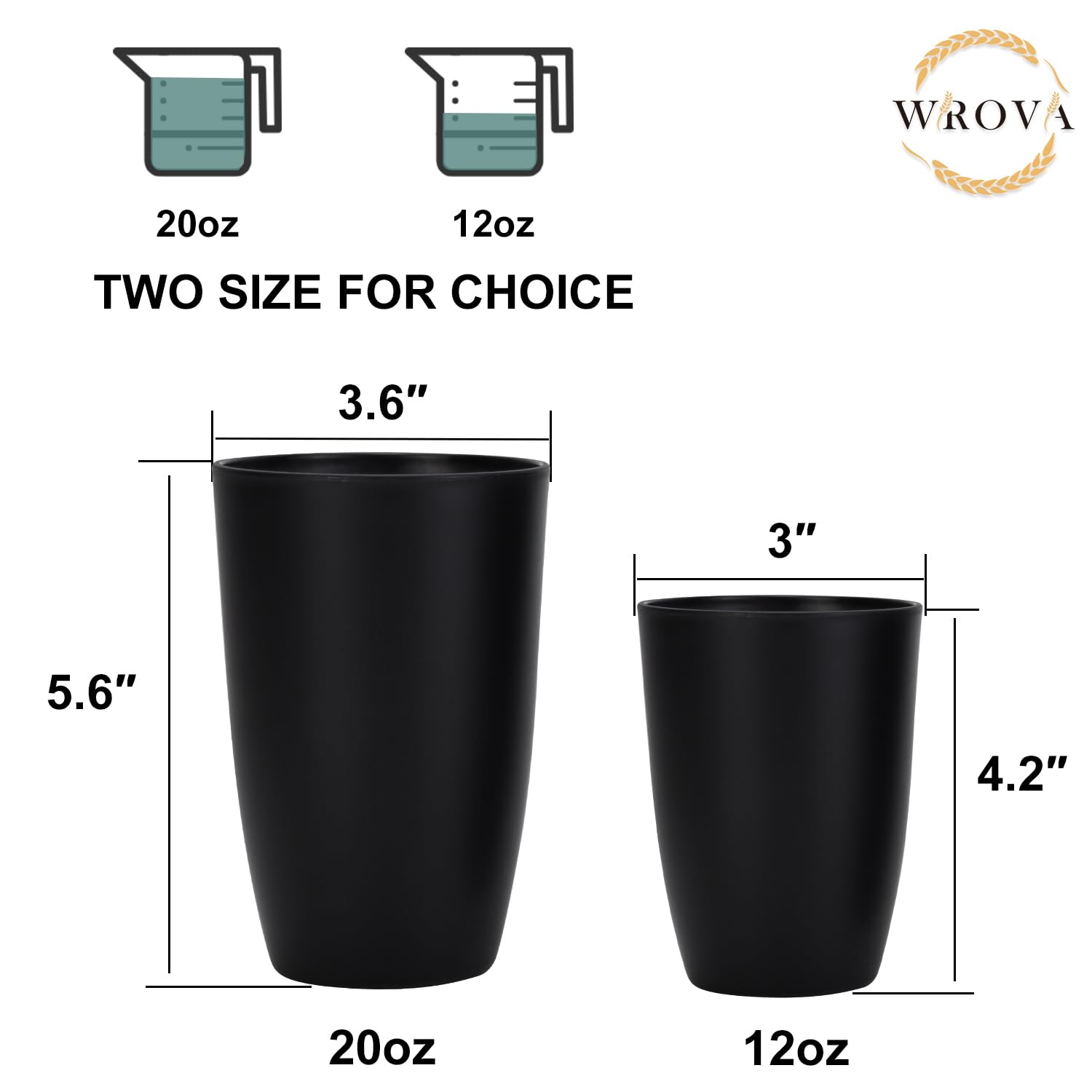 Vaso apilable Wrova de trigo, ahorro de espacio en la cocina.