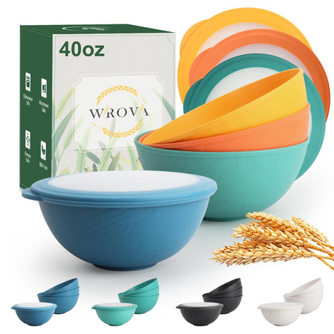 Wrova 40oz tazones con tapas para almacenamiento seguro de comidas