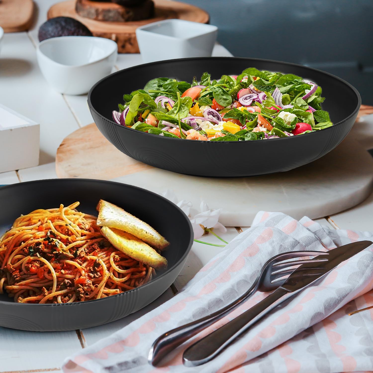 Tazones Wrova versátiles para ensaladas y cereales, uso interior o exterior