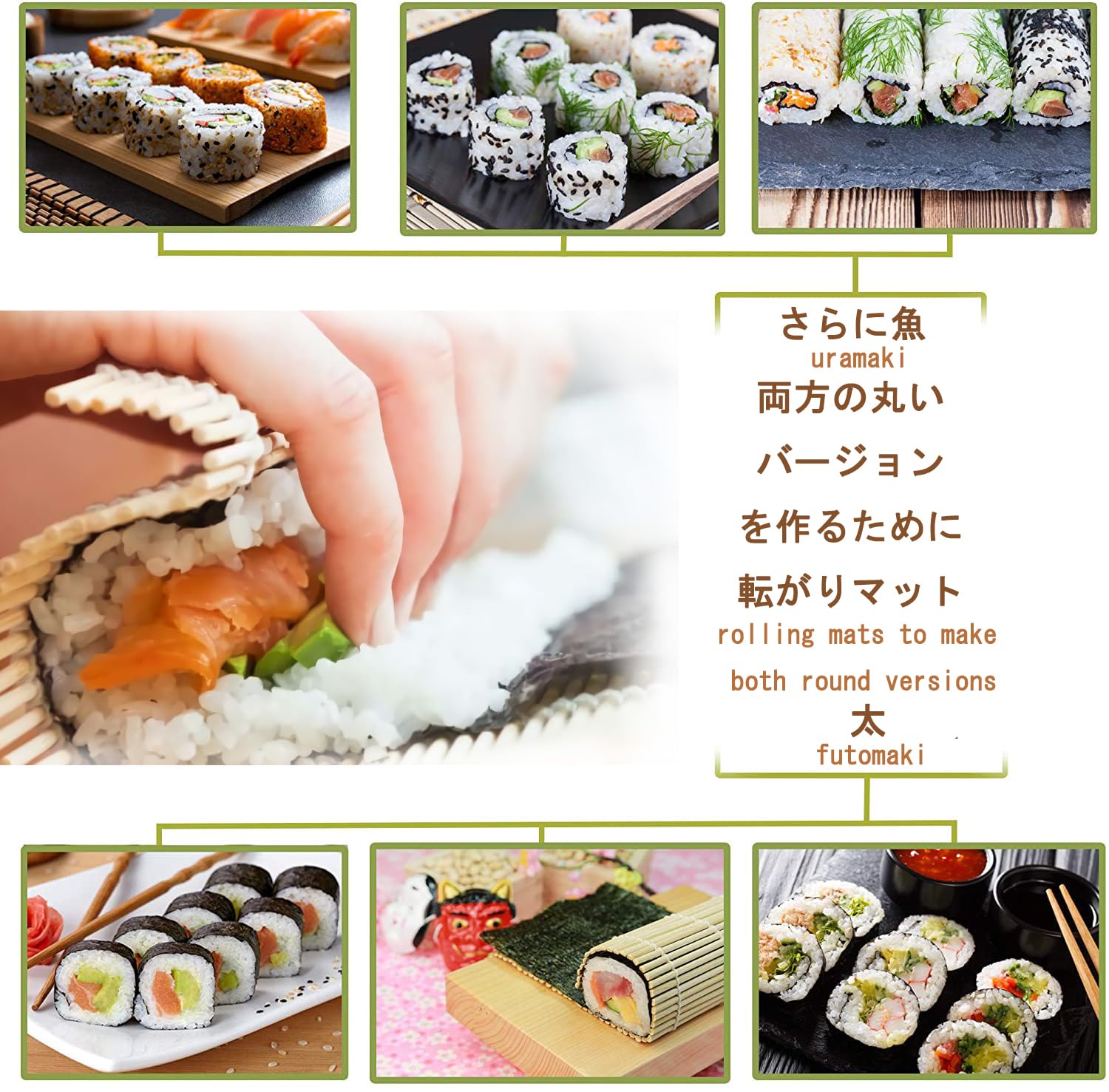 Molde de corte Wtpncil para porciones uniformes de sushi.