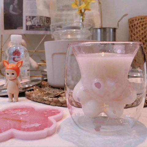Taza WubbaLubba vidrio resistente al calor para bebidas calientes.
