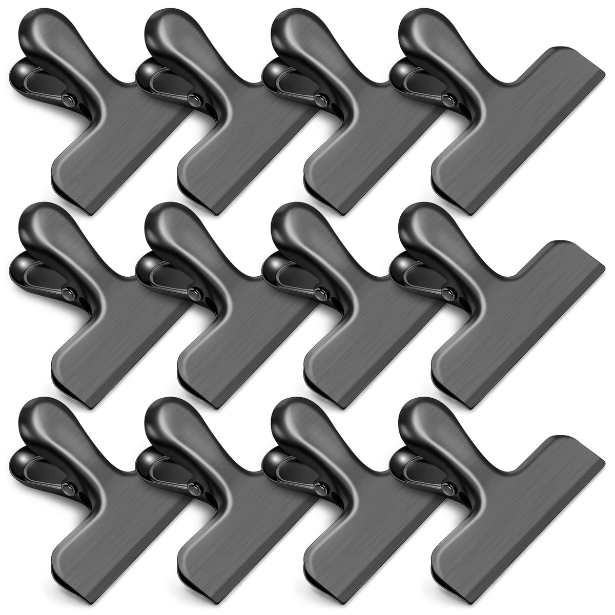 Clips WUDIME para bolsas de acero inoxidable 3 pulgadas, negro, con sellado seguro.