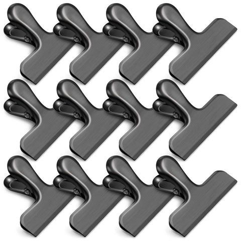 Clips WUDIME para bolsas de acero inoxidable 3 pulgadas, negro, con sellado seguro.