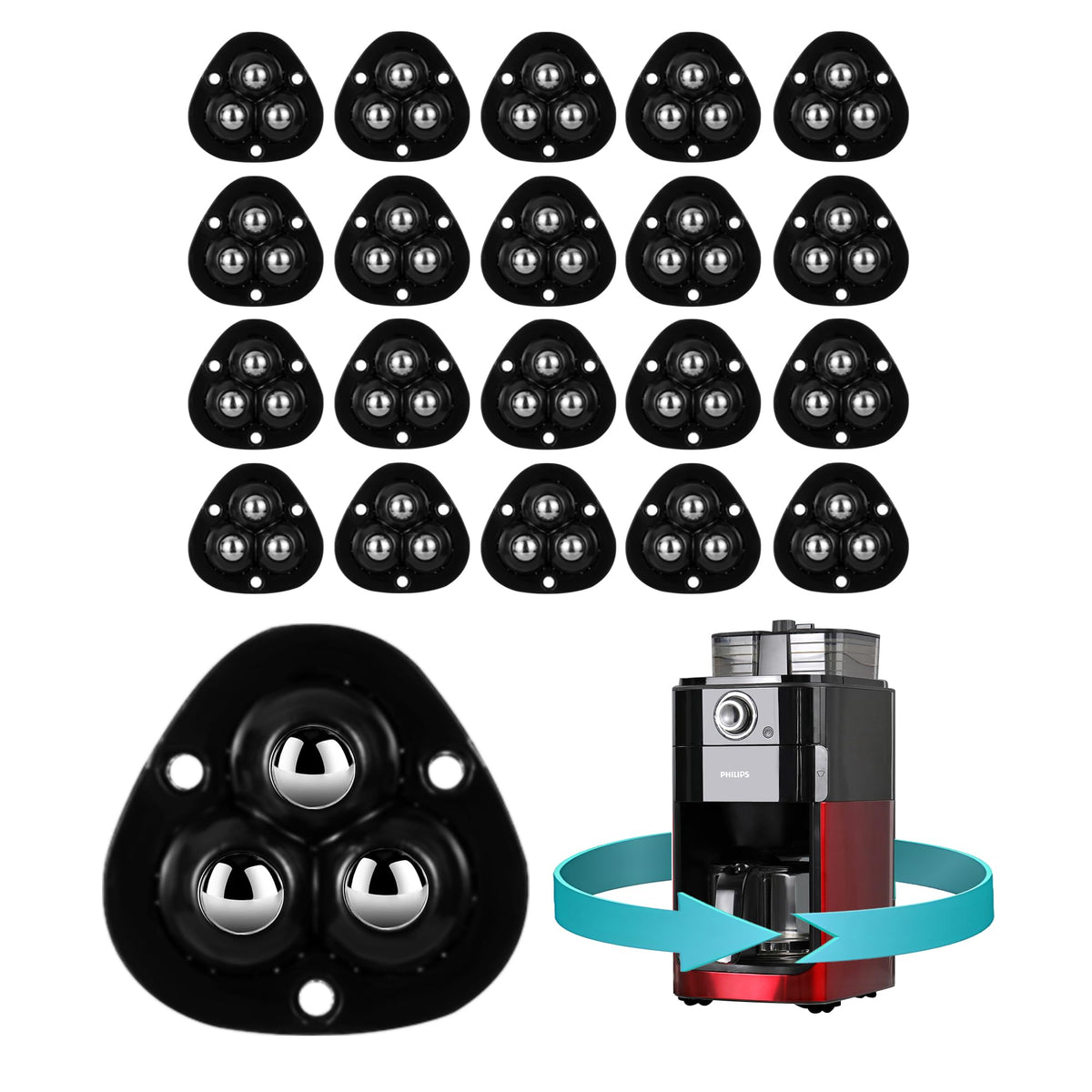 Wuher: ruedas mini para electrodomésticos de cocina, movilidad suave y fácil instalación.