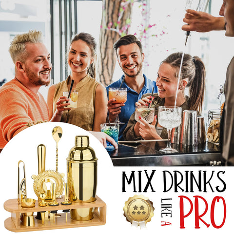 Wukuna medidor jigger dorado, precisión para cócteles equilibrados en casa.