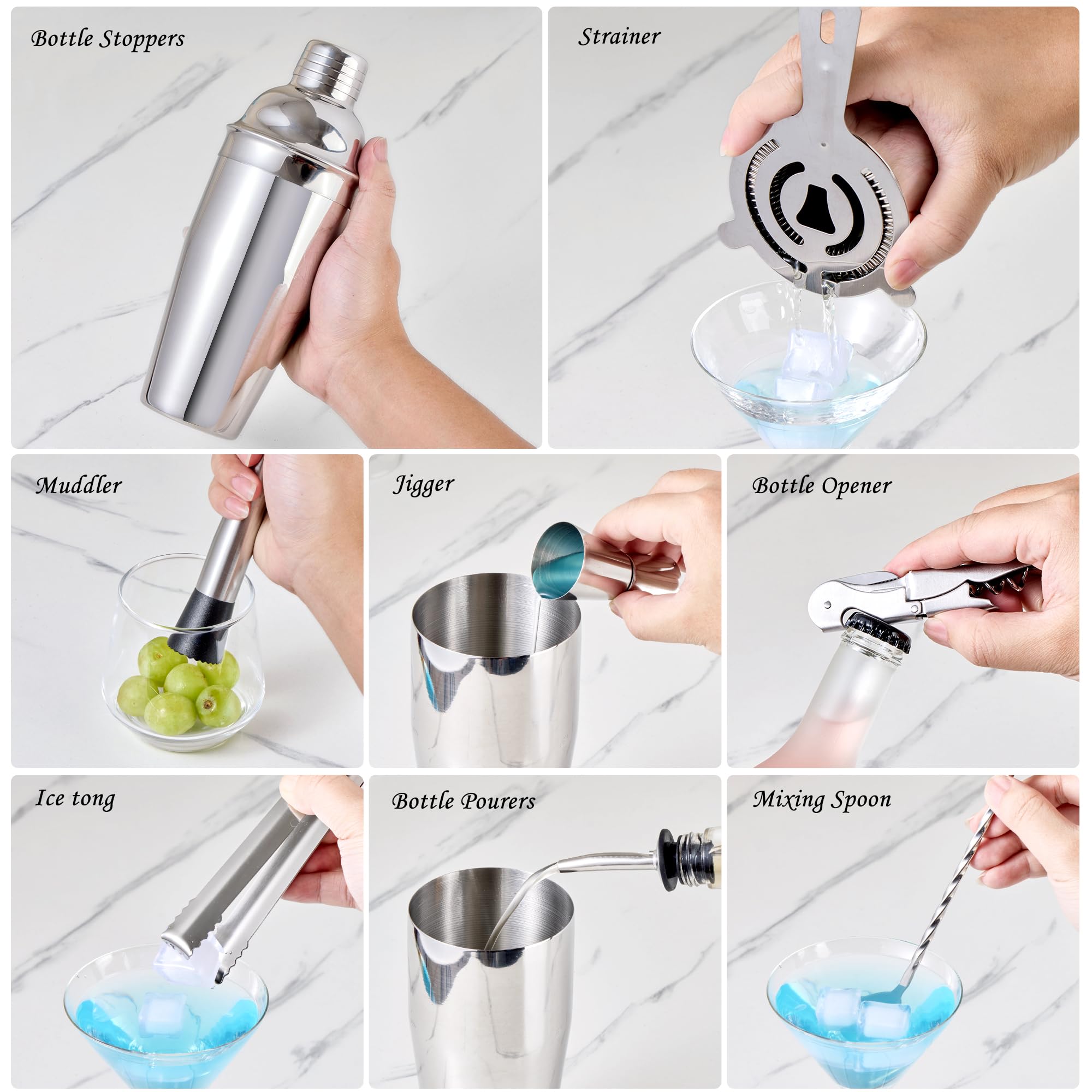 Pinzas para hielo Wukuna para servir bebidas frías