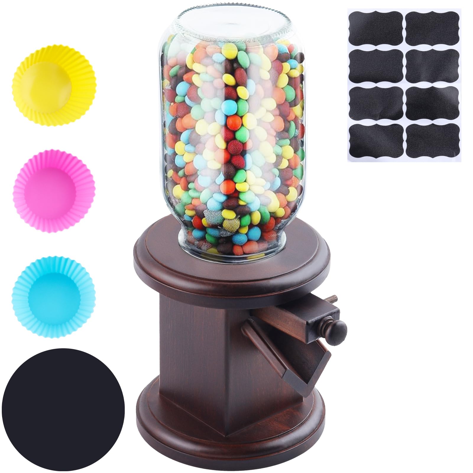 Wunzkii dispensador dulces de madera frente visible para snack rápido