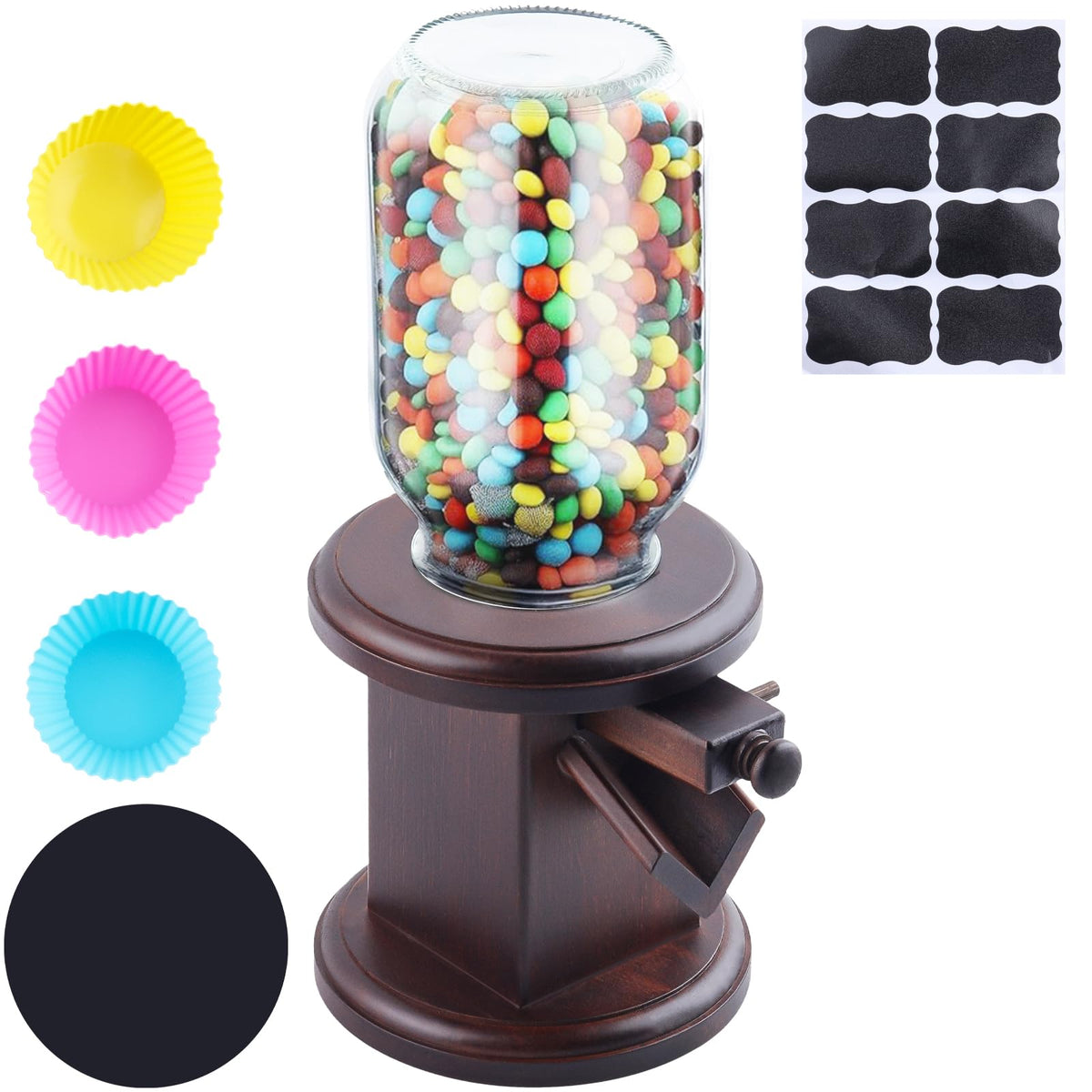 Wunzkii dispensador dulces de madera frente visible para snack rápido