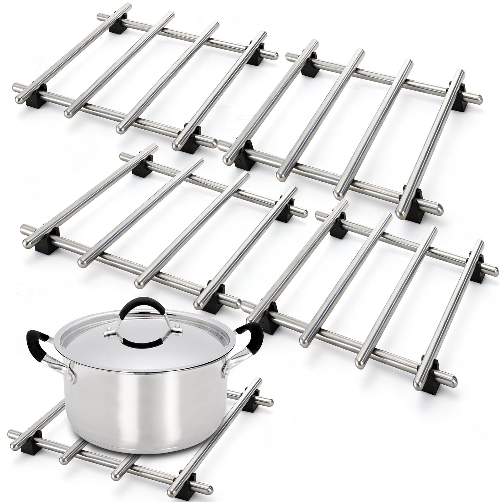 WUWEOT Descanso para ollas de acero inoxidable 7x7 protege encimeras.