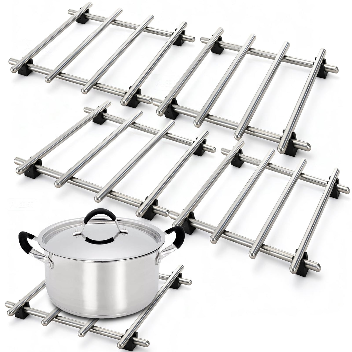 WUWEOT Descanso para ollas de acero inoxidable 7x7 protege encimeras.