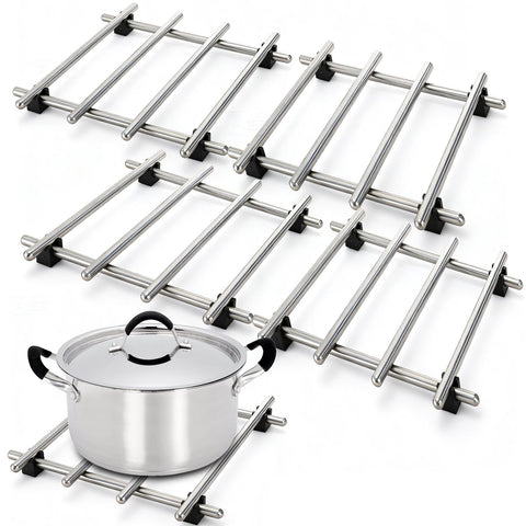 WUWEOT Descanso para ollas de acero inoxidable 7x7 protege encimeras.