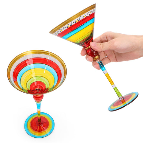 Vaso Wuweot martini, diseño en V con colores vibrantes.