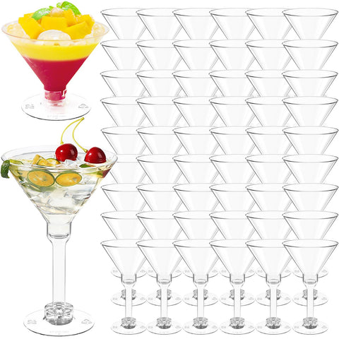 Vaso martini plástico WUWEOT 5oz claro, alta claridad para ver el color de la bebida.