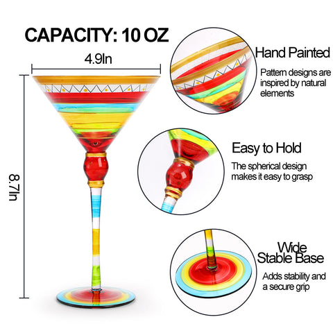 Vaso alto Wuweot martini 8.7 pulgadas, diseño en V para enfriar sin calentar.