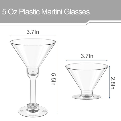 Conjunto de 60 vasos martini plástico WUWEOT, ideales para fiestas grandes.