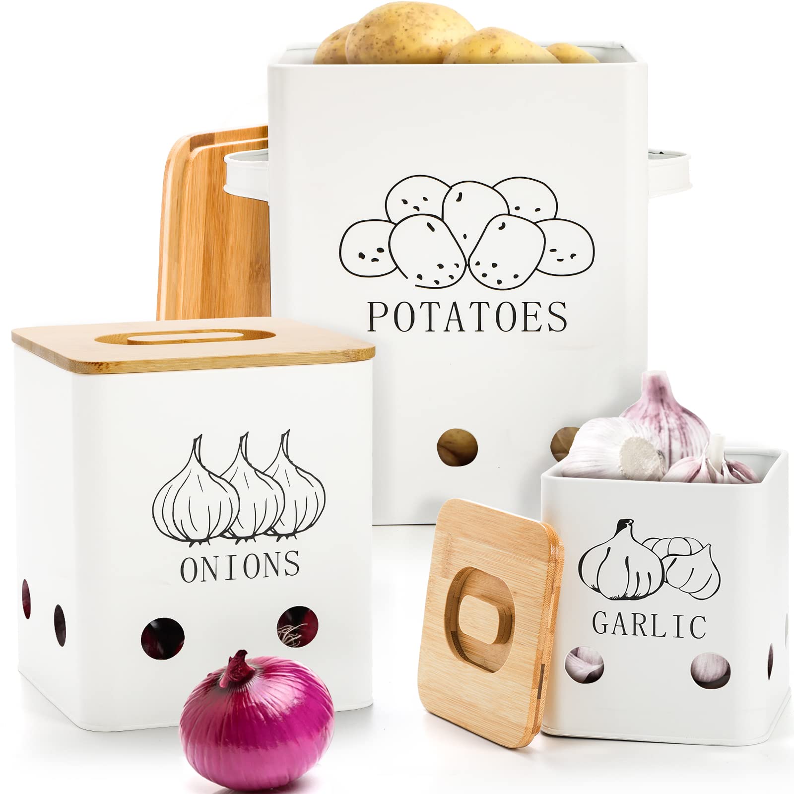 Wuweot set de latas para verduras con ventilación para conservar frescas