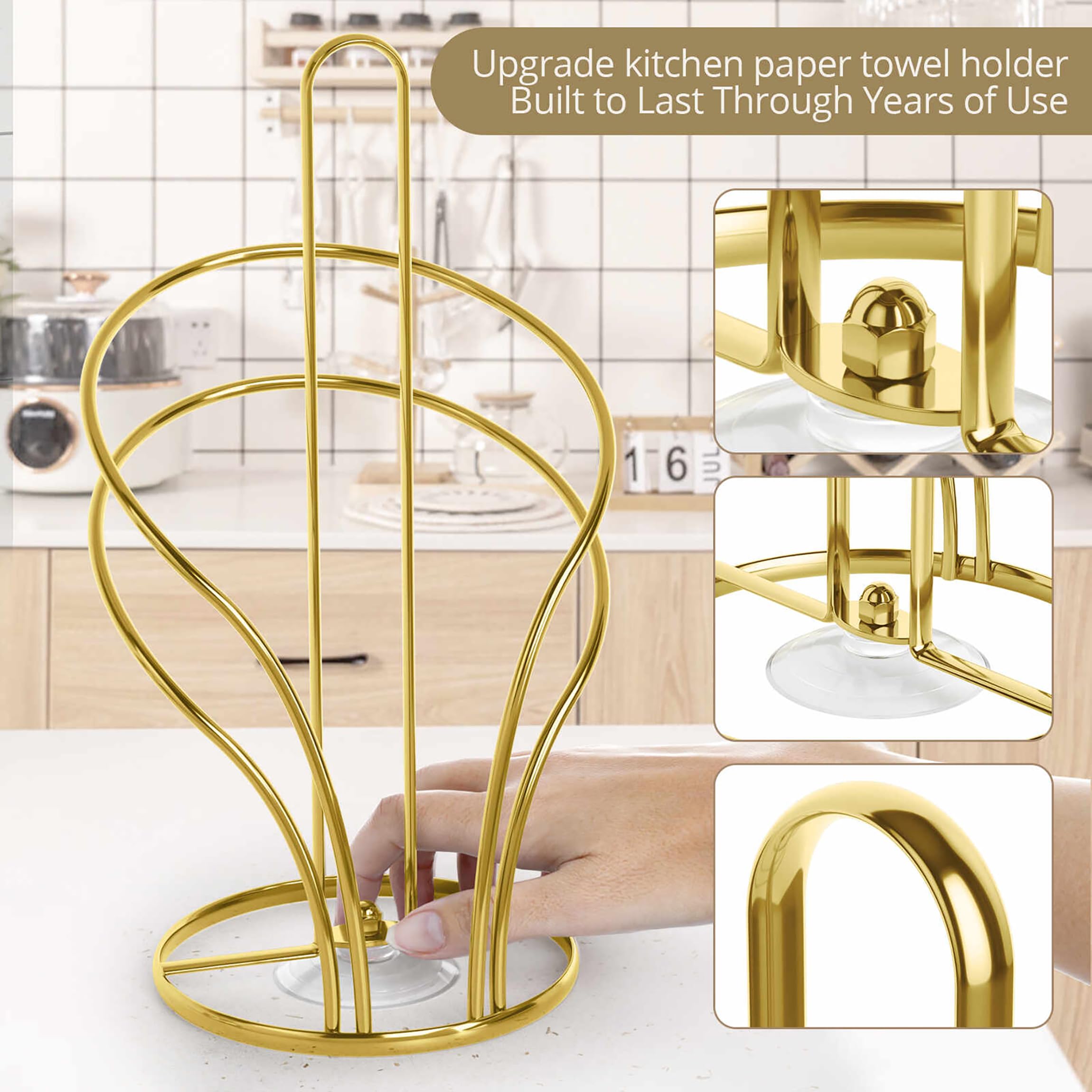 Wuwrll base ventosa oro, sujeción estable en superficies lisas