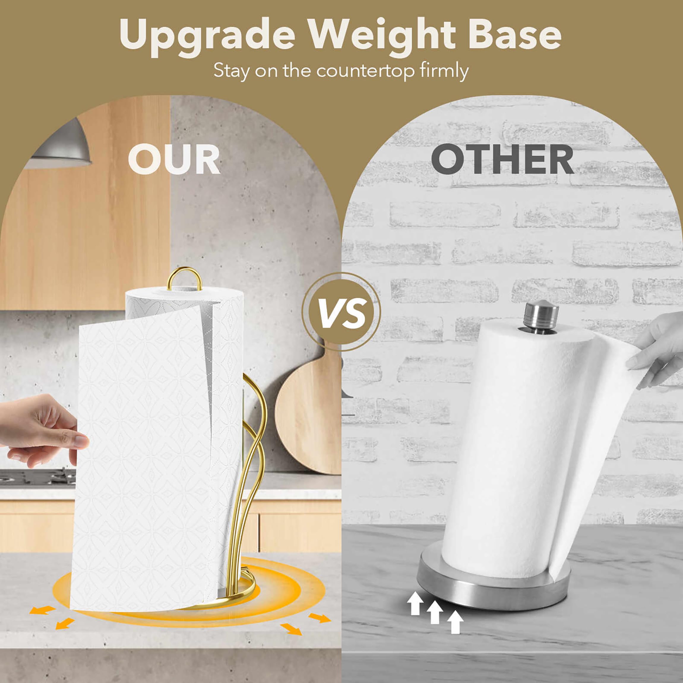 Wuwrll diseño estetico encimera oro, toque premium en la cocina