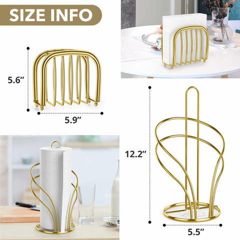 Wuwrll porta-servilletas encimera oro, servilletas a mano para la mesa